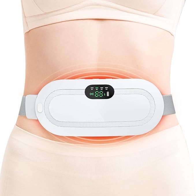 Electric Heating Pads Menstrual Period Pain Relief Heating Belt, Period Cramp Relief Device, Back or Belly Heat Pad for Women and Girls, 3 Heat Levels & 4 Massage Modes |