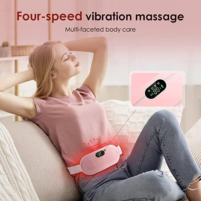 Electric Heating Pads Menstrual Period Pain Relief Heating Belt, Period Cramp Relief Device, Back or Belly Heat Pad for Women and Girls, 3 Heat Levels & 4 Massage Modes |