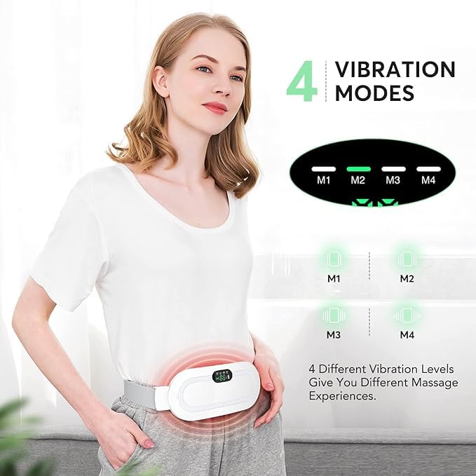 Electric Heating Pads Menstrual Period Pain Relief Heating Belt, Period Cramp Relief Device, Back or Belly Heat Pad for Women and Girls, 3 Heat Levels & 4 Massage Modes |