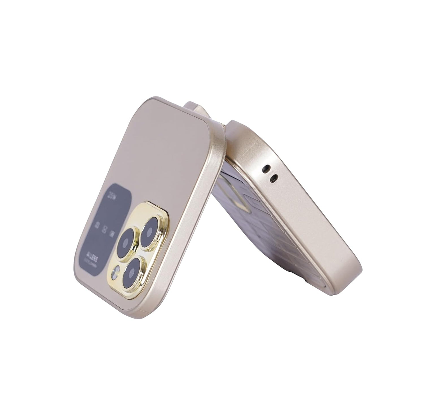 Snexian All-New Rock X Flip Dual Sim |Keypad Mobile| with 1.8" Display |Flip|Fold| Call & SMS Indicator|Crystal Back Panel |BT Dialer|Voice Changer |Long Lasting Battery|FM|Camera|Feature Phone| Gold