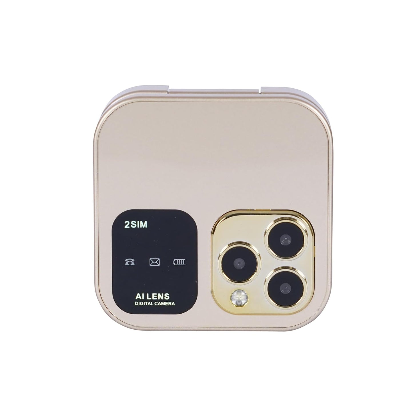Snexian All-New Rock X Flip Dual Sim |Keypad Mobile| with 1.8" Display |Flip|Fold| Call & SMS Indicator|Crystal Back Panel |BT Dialer|Voice Changer |Long Lasting Battery|FM|Camera|Feature Phone| Gold