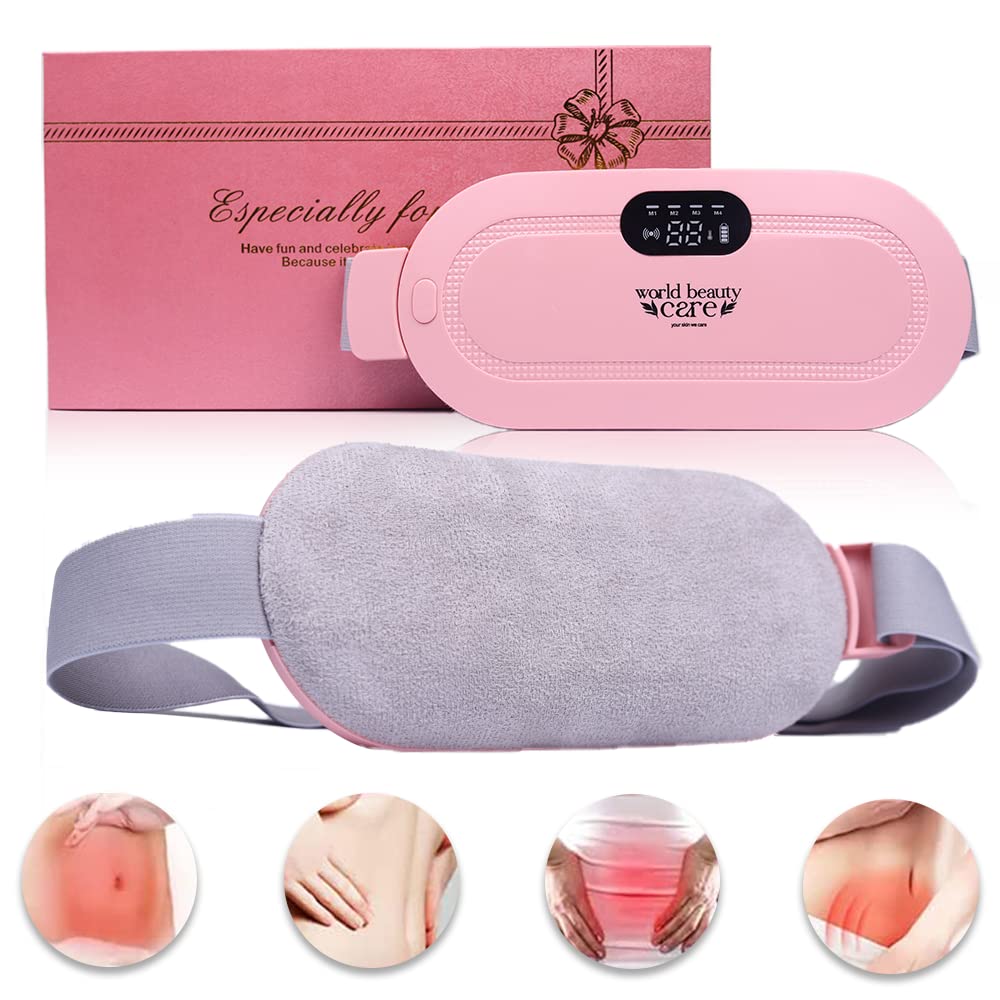 Electric Heating Pads Menstrual Period Pain Relief Heating Belt, Period Cramp Relief Device, Back or Belly Heat Pad for Women and Girls, 3 Heat Levels & 4 Massage Modes |