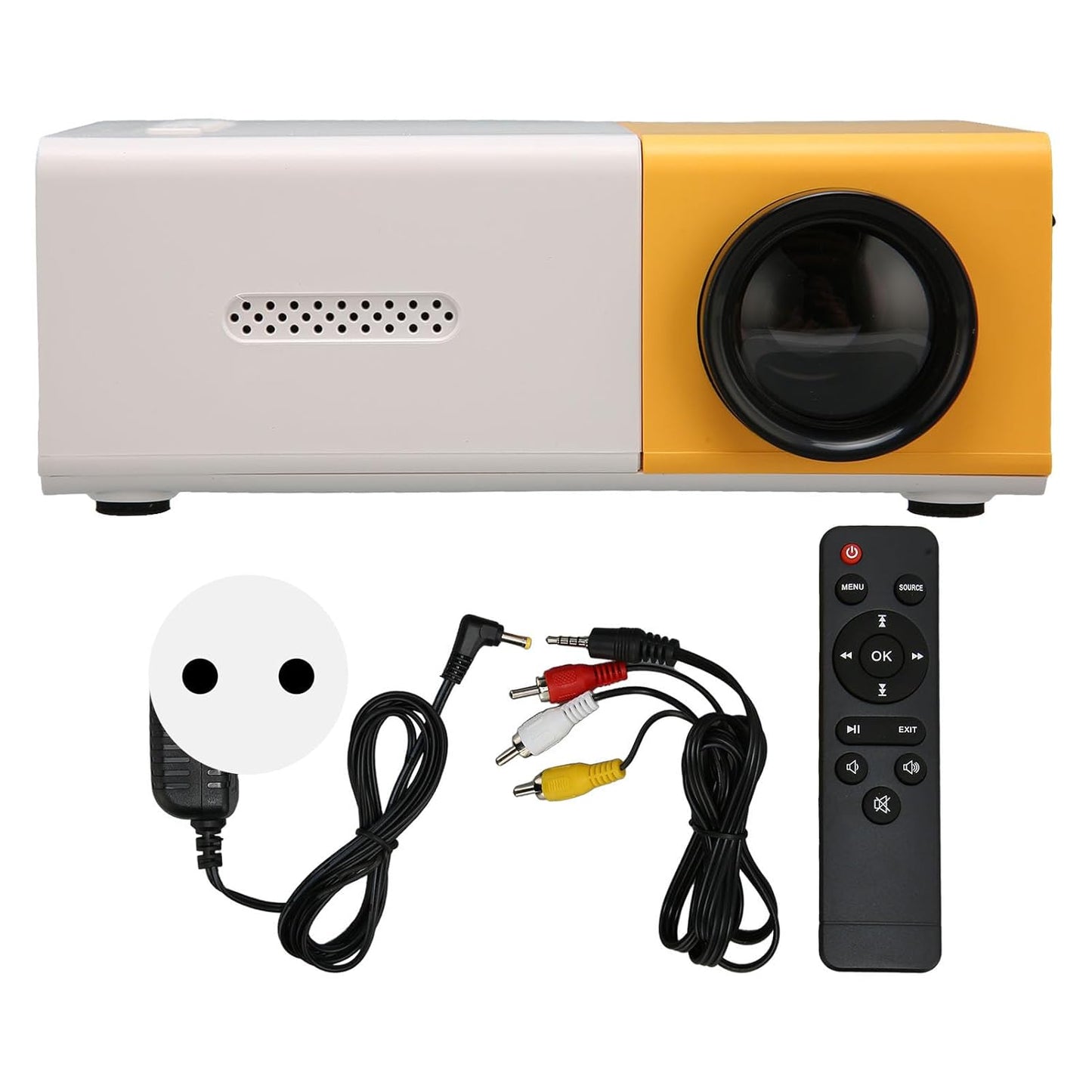 Mini Projector, Full HD 1080P Vedio Projector, Portable Movie Projector, Multimedia Home Theater Projector Compatible with HDMI, USB, VGA, AV