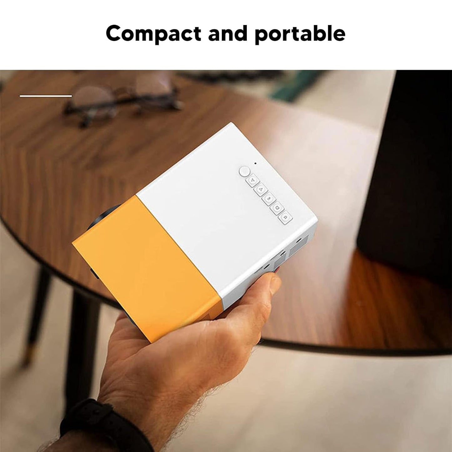 Mini Projector, Full HD 1080P Vedio Projector, Portable Movie Projector, Multimedia Home Theater Projector Compatible with HDMI, USB, VGA, AV