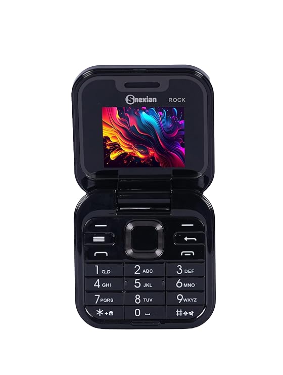 Snexian All-New Rock X Flip Dual Sim |Keypad Mobile| with 1.8" Display |Flip|Fold| Call & SMS Indicator|Crystal Back Panel |BT Dialer|Voice Changer |Long Lasting Battery|FM|Camera|Feature Phone| Gold