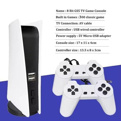 Ultimate Retro Gaming Gift 2.4 G wireless controller game station : GS5 Tv Console With 300 Built-In 8-Bit Games|Usb Wired & Av Output Retro Gaming Console For Tv|Classic Retro Game Station For Family Fun