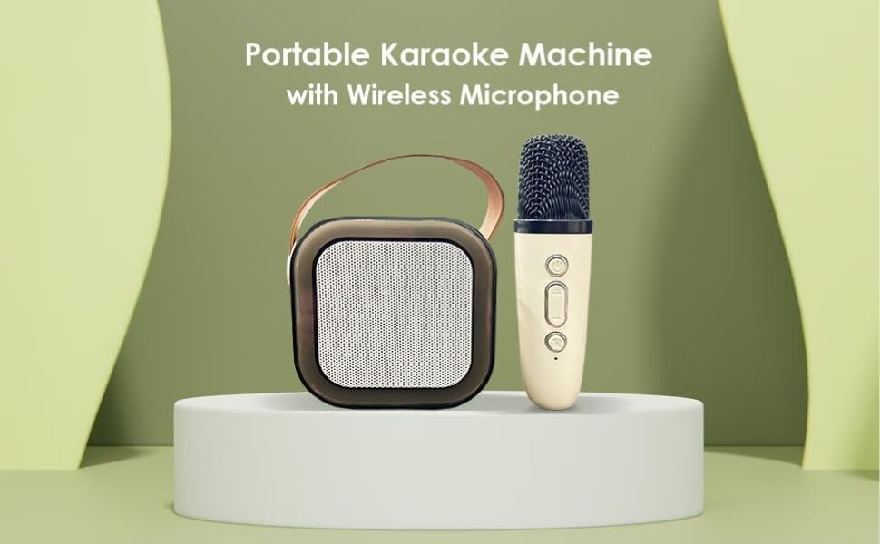 Karaoke Machine for Kids Adults, Mini Portable Blue-Tooth Karaoke Speaker with Wireless Microphone and Dynamic Lights Birthday Gift Home KTV Outdoor Travel (Multicolor)