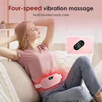Electric Heating Pads Menstrual Period Pain Relief Heating Belt, Period Cramp Relief Device, Back or Belly Heat Pad for Women and Girls, 3 Heat Levels & 4 Massage Modes |