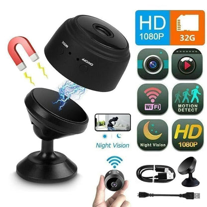 New Mini Wireless WiFi Security Camera | HD 1080p Indoor Video Recorder with Low Light Vision | Portable & Magnetic | Home and Office Monitor