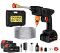 Cordless Portable Wireless Pressure Washer Gun 48V 12000mah High Pressure Water Gun for Car Wash Bike Washing Cleaning| Adjustable Nozzle and 5M Hose Pipe (Double_Battery) (Black 2)