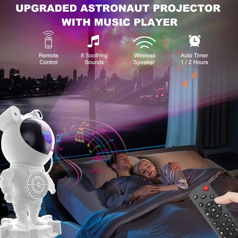 Galaxy Light Projector with Ocean Wave Projector, Music Speaker, Voice Control and Timer, Nebula Cloud Projector for Kids Adults Bedroom/Decoration/Birthday/Party