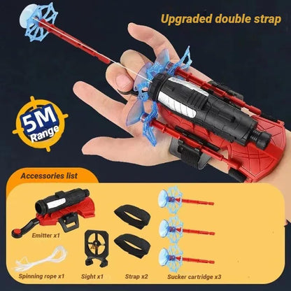 PROBABE Spider Web Shooters For Kids, Spider Web Shooter,Spider Launcher Wrist Toys, Plastic Web Shooter For Kids, Red