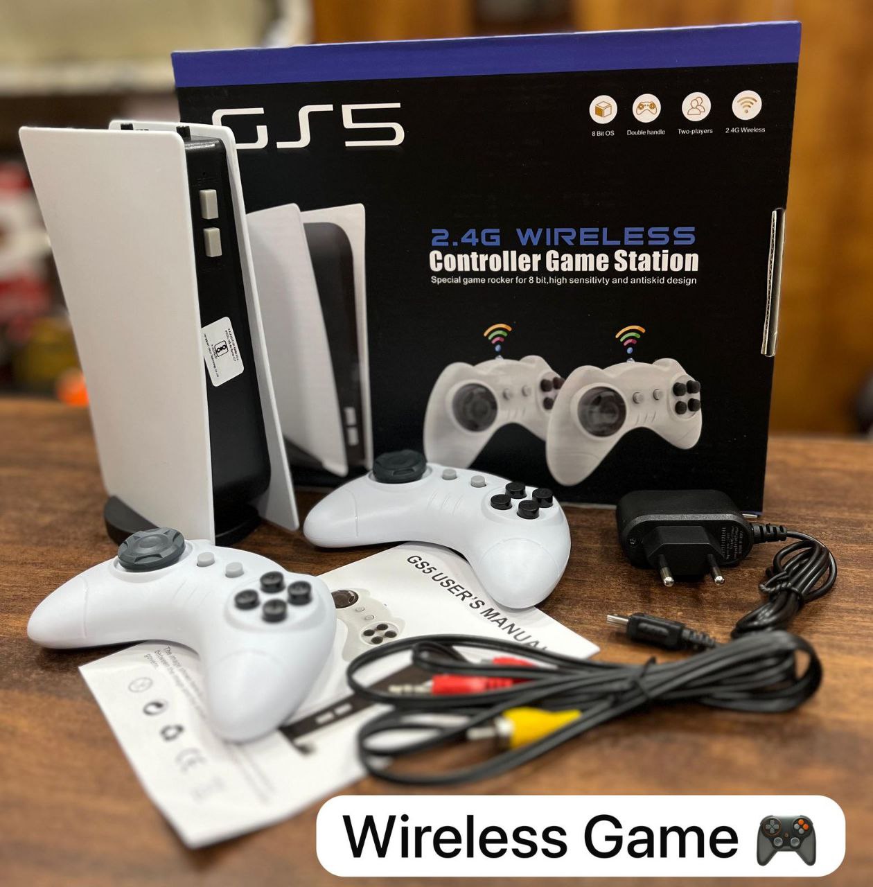 Ultimate Retro Gaming Gift 2.4 G wireless controller game station : GS5 Tv Console With 300 Built-In 8-Bit Games|Usb Wired & Av Output Retro Gaming Console For Tv|Classic Retro Game Station For Family Fun